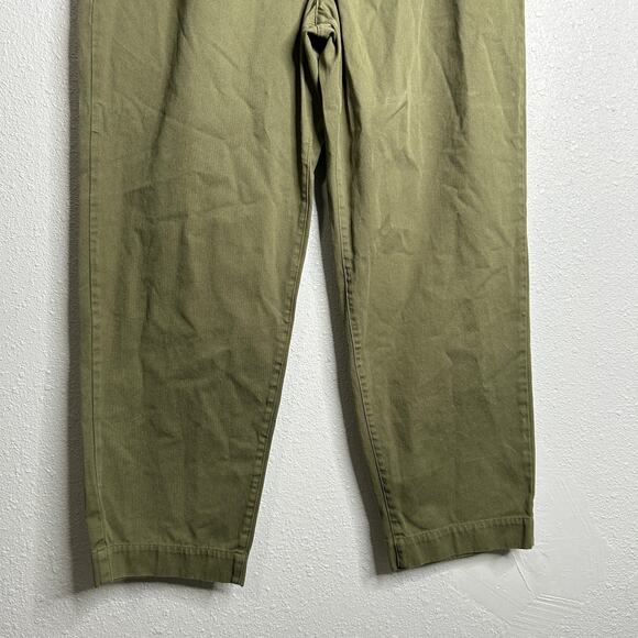 AYR The Metropolitan Cropped Pleated Twill Pants Green Size 10 - Picture 4 of 7